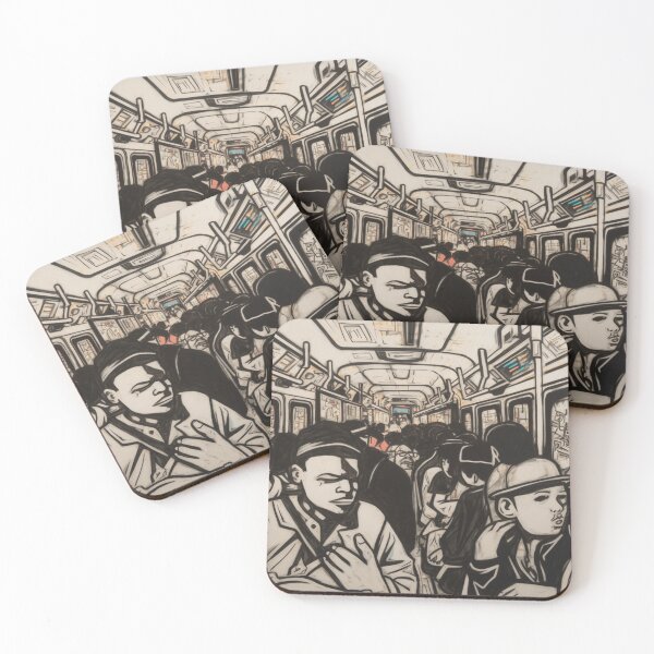 Item preview, A Crowded Metro in the Morning designed and sold by Sketch-Shack.