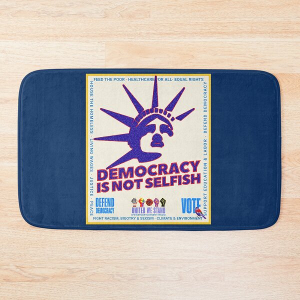 Item preview, PMD00973 Progressive Movement Designs patriotic American Democracy is Not Selfish design shows you support democracy for Progressives Democrats Independents Liberals designed and sold by ProgressiveLeft.