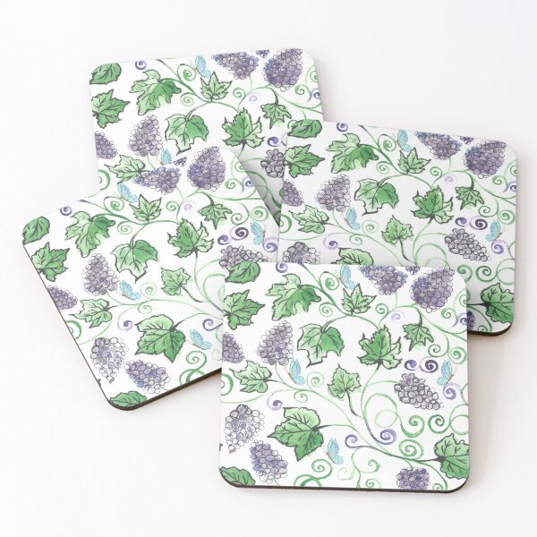 Item preview, Watercolor Black Grape Vines with Leaves  designed and sold by silviaol.