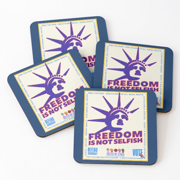 Item preview, PMD00974 Progressive Movement Designs patriotic American Freedom is Not Selfish design shows you support democracy for Progressives Democrats Independents Liberals designed and sold by ProgressiveLeft.