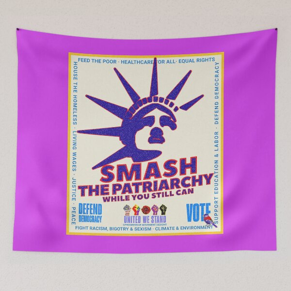 Item preview, PMD00975 Progressive Movement Designs patriotic American Liberty Smash the Patriarchy design shows you support feminism feminists and democracy for Progressives Democrats Independents Liberals designed and sold by ProgressiveLeft.