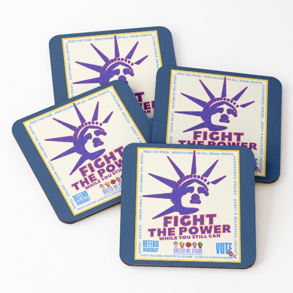 Item preview, PMD00976 Progressive Movement Designs patriotic American Liberty Fight the Power design shows you support democracy for Progressives Democrats Independents Liberals designed and sold by ProgressiveLeft.