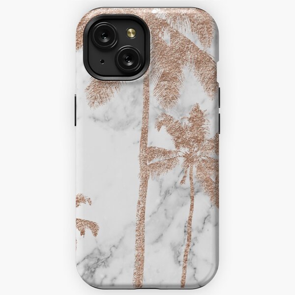 Paumes en marbre or rose Coque antichoc iPhone