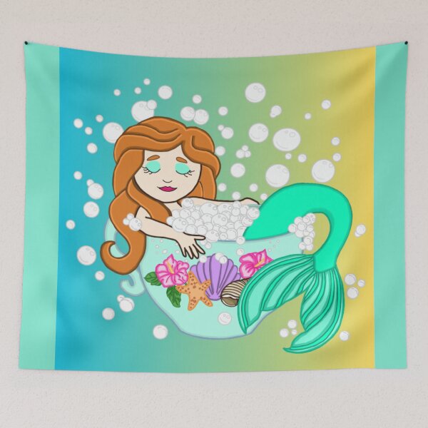 Item preview, Teacup Mermaid (Blue-Yellow) designed and sold by octopuscafe.