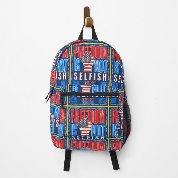 Item preview, PMD00978 Progressive Movement Designs patriotic American Freedom is Not Selfish design shows support for democracy progressive goals for Progressives Democrats Independents Liberals designed and sold by ProgressiveLeft.