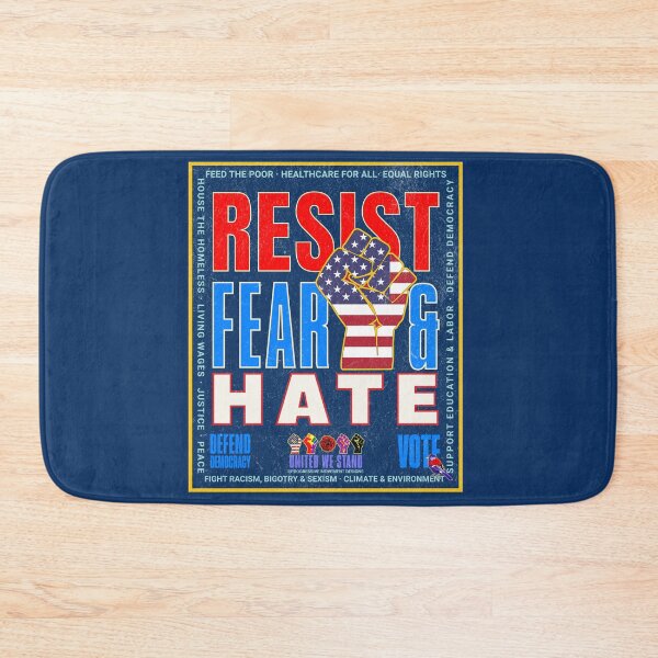 Item preview, PMD00979 Progressive Movement Designs patriotic American Resist Fear and Hate design shows support for democracy progressive goals for Progressives Democrats Independents Liberals designed and sold by ProgressiveLeft.