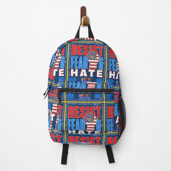 Item preview, PMD00979 Progressive Movement Designs patriotic American Resist Fear and Hate design shows support for democracy progressive goals for Progressives Democrats Independents Liberals designed and sold by ProgressiveLeft.
