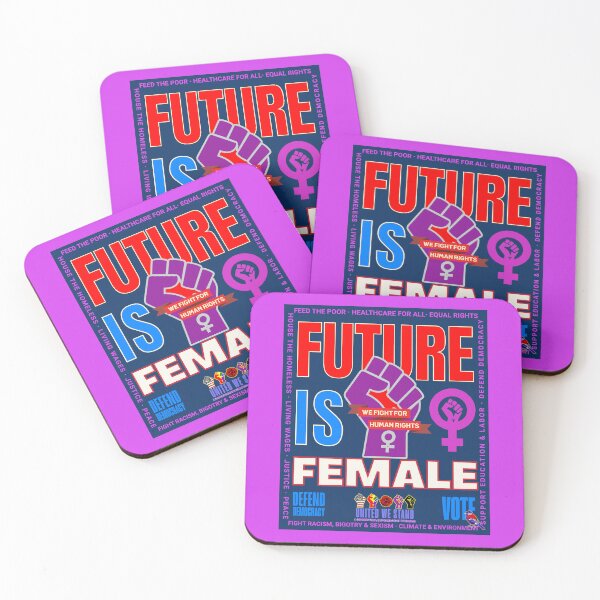 Item preview, PMD00980 Progressive Movement Designs patriotic American Future is Female design shows support for feminists feminism democracy progressive goals for Progressives Democrats Independents Liberals designed and sold by ProgressiveLeft.