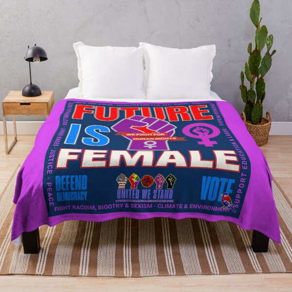 Item preview, PMD00980 Progressive Movement Designs patriotic American Future is Female design shows support for feminists feminism democracy progressive goals for Progressives Democrats Independents Liberals designed and sold by ProgressiveLeft.