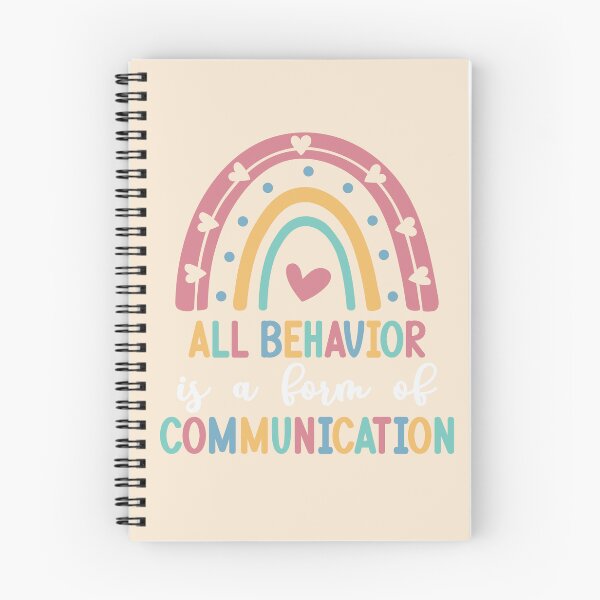 Aperçu de l'œuvre Tout comportement est une forme de communication - Arc-en-ciel pastel mignon - Analyse comportementale appliquée - ABA - Thérapie comportementale créée et vendue par Ausome  Behavior.
