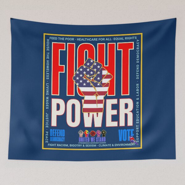 Item preview, PMD00982 Progressive Movement Designs Fight Power protest fist design shows you support democracy for Progressives Democrats Independents Liberals designed and sold by ProgressiveLeft.