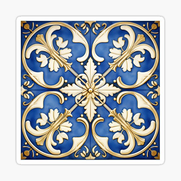 Queen Esther Blue and Gold Pattern - 2 Sticker