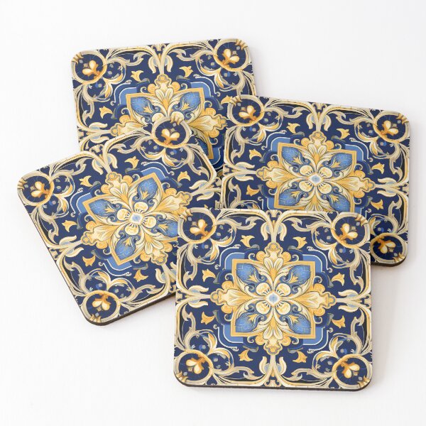Item preview, Queen Esther Blue and Gold Pattern - 3 designed and sold by HeavenGalleria.