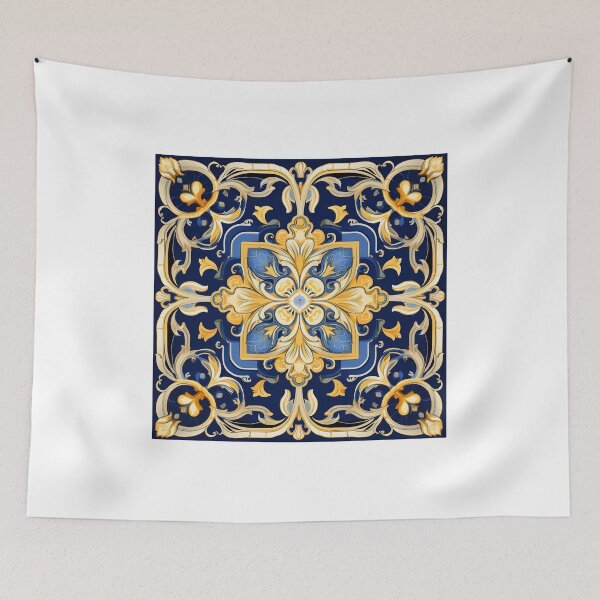 Item preview, Queen Esther Blue and Gold Pattern - 3 designed and sold by HeavenGalleria.