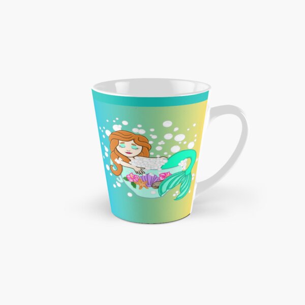 Artikel-Vorschau von Teetasse Meerjungfrau (Blau-Gelb), designt und verkauft von octopuscafe.