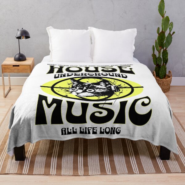 Item preview, HOUSE MUSIC - Underground Cat (Black/Yellow) designed and sold by Discothreadz.