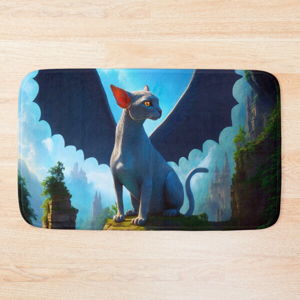 Item preview, A Dragon Cat Surveys the Ruins of a Castle designed and sold by Lava Tigers Art.