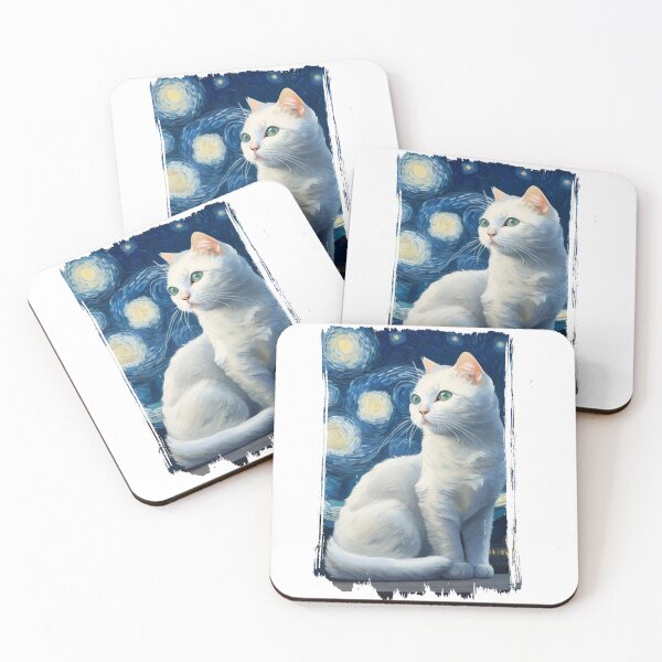 Item preview, Van gogh Style White Cat  designed and sold by Vangoholic.