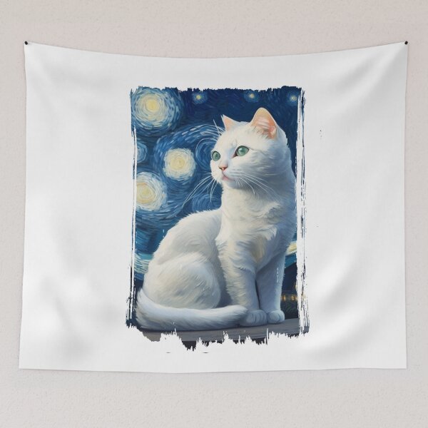 Item preview, Van gogh Style White Cat  designed and sold by Vangoholic.