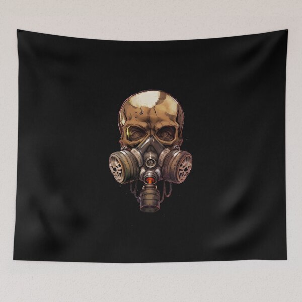 Item preview, Skull wearing gas mask designed and sold by DopeDesign111.