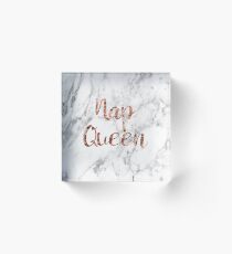 Nap Queen - rose gold marble Acrylic Block