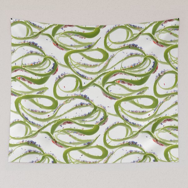 Item preview, Green wrapped seamless floral pattern designed and sold by YPSimon.