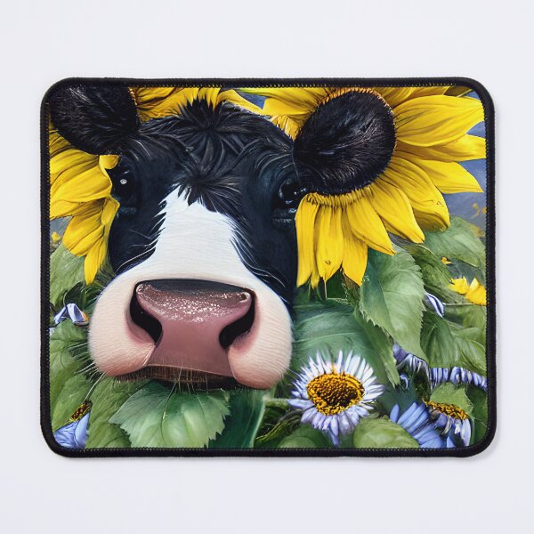 Item preview, Cow and Happy Sunflowers designed and sold by purplesensation.