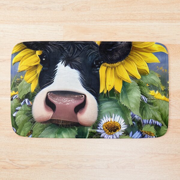 Item preview, Cow and Happy Sunflowers designed and sold by purplesensation.