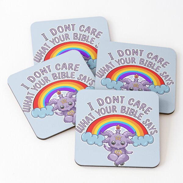 Item preview, I Don't Care What Your Bible Says - Mini Cute Baphomet - Pride designed and sold by CosmicWitch616.