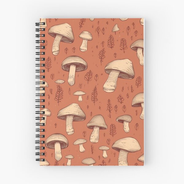 Item preview, Whimsical Boho Fungi White Mushrooms in Orange Harmony designed and sold by MuseMavenDesign.