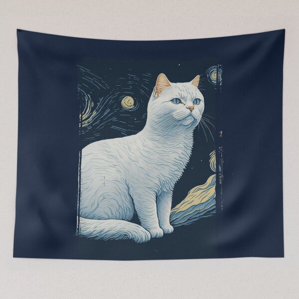 Item preview, Van gogh Style White Cat  designed and sold by Vangoholic.