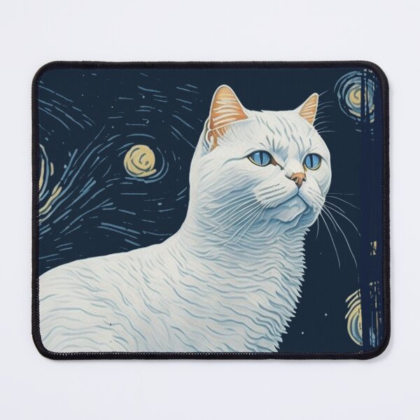 Item preview, Van gogh Style White Cat  designed and sold by Vangoholic.