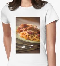 Chicken Parmesan with Linguine Women's Fitted T-Shirt