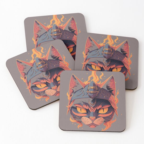 Item preview, ninja cat with fire flames designed and sold by Gisely Bispo.