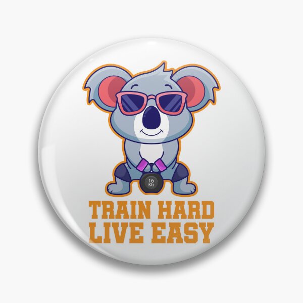 Item preview, Train hard live easy, cute cartoon koala bodybuilding, Exercises to Build Strength and Muscle designed and sold by Design_for_merch.