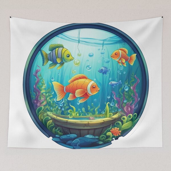 Item preview, Aquarium with fish and algae designed and sold by abmkf.