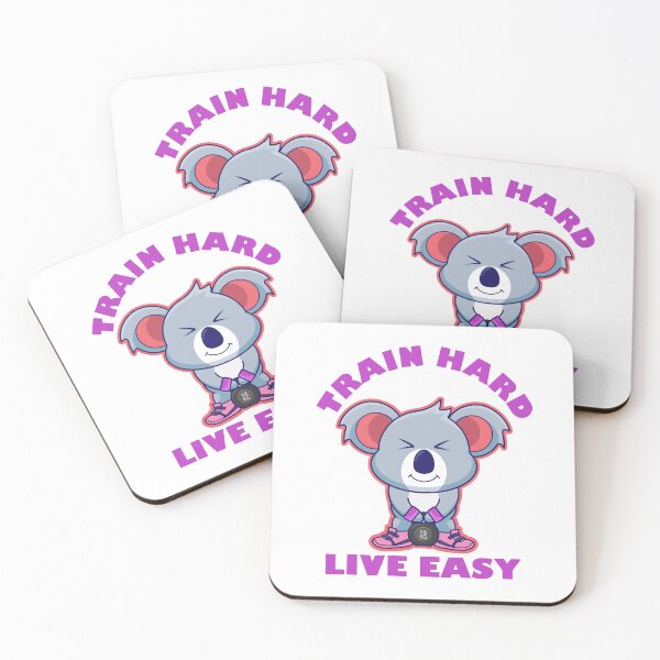 Item preview, Train hard live easy, cute cartoon koala lifting kettlebell, Exercises to Build Strength and Muscle designed and sold by Design_for_merch.