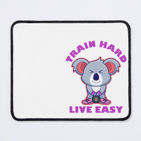 Item preview, Train hard live easy, cute cartoon koala lifting kettlebell, Exercises to Build Strength and Muscle designed and sold by Design_for_merch.
