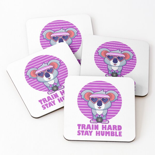 Item preview, Train hard stay humble, cute cartoon koala training muscles, Exercises to Build Strength and Muscle designed and sold by Design_for_merch.