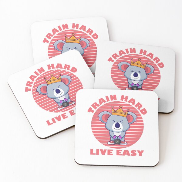 Item preview, Train hard live easy, cute koala training muscles,Kettlebell Exercises to Build Strength and Muscle designed and sold by Design_for_merch.