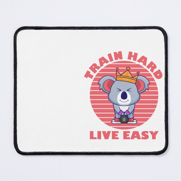 Item preview, Train hard live easy, cute koala training muscles,Kettlebell Exercises to Build Strength and Muscle designed and sold by Design_for_merch.