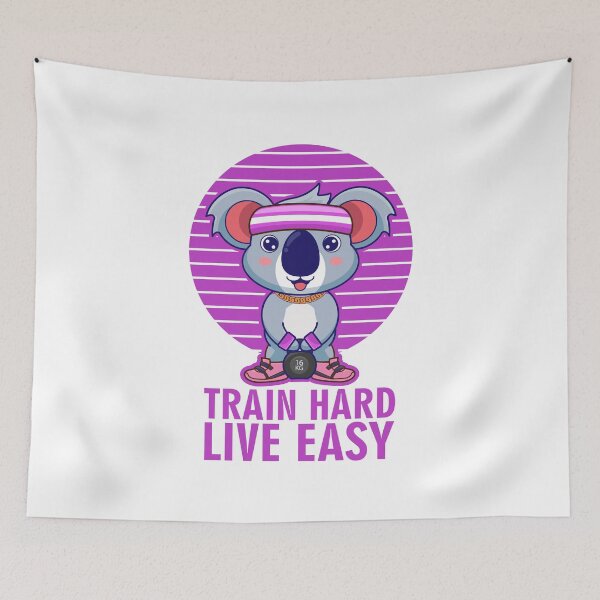 Item preview, Train hard live easy, cute koala weightlifting, Kettlebell Exercises to Build Strength and Muscle designed and sold by Design_for_merch.