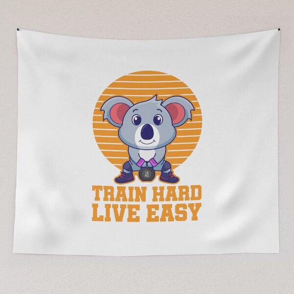 Item preview, Train hard live easy, cute koala workout, Kettlebell Exercises to Build Strength and Muscle designed and sold by Design_for_merch.