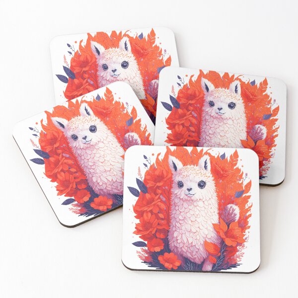 Item preview, Floral design of beautiful Peruvian Alpaca and orange flowers designed and sold by creativo21.