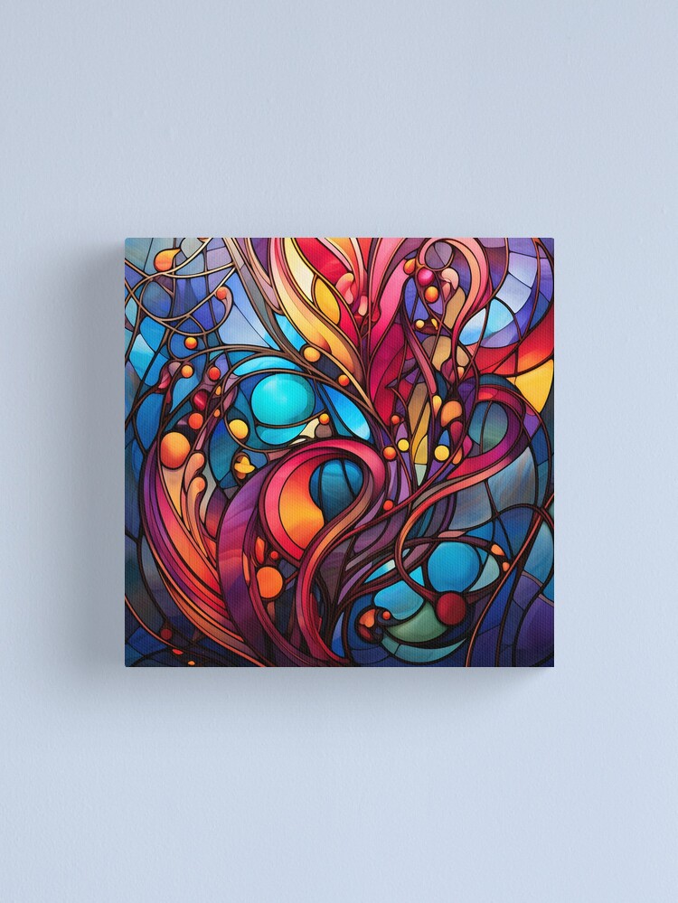 Modern Abstract Geometric Canvas Bright Color Textured Wall Art