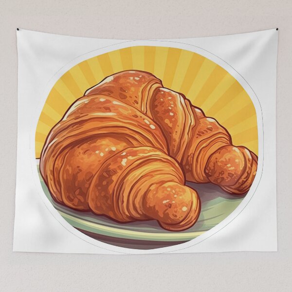 Item preview, Croissants on a plate designed and sold by abmkf.
