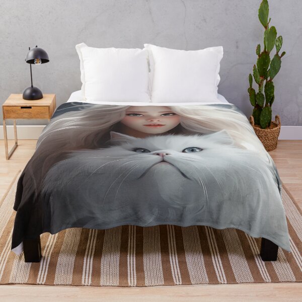 Item preview, Whispers of Elegance: A Captivating Portrait of a Graceful Woman and Her Majestic White Persian Companion designed and sold by oanaunciuleanu.