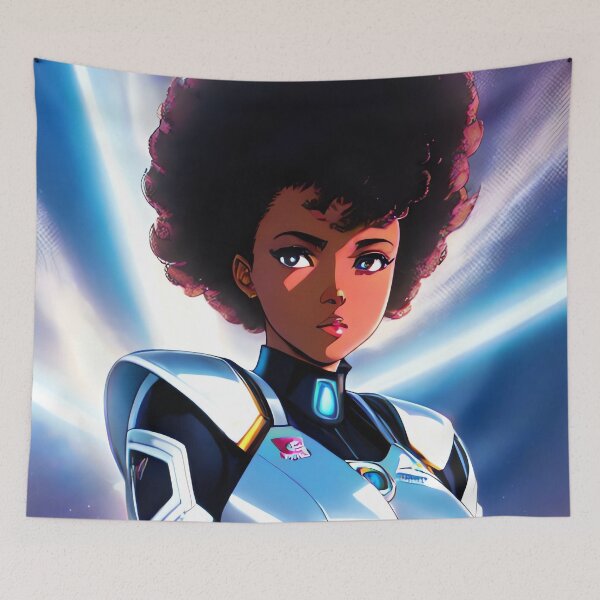 Item preview, Chrome Space Gworl | Black Anime Girl designed and sold by blackanimemecca.