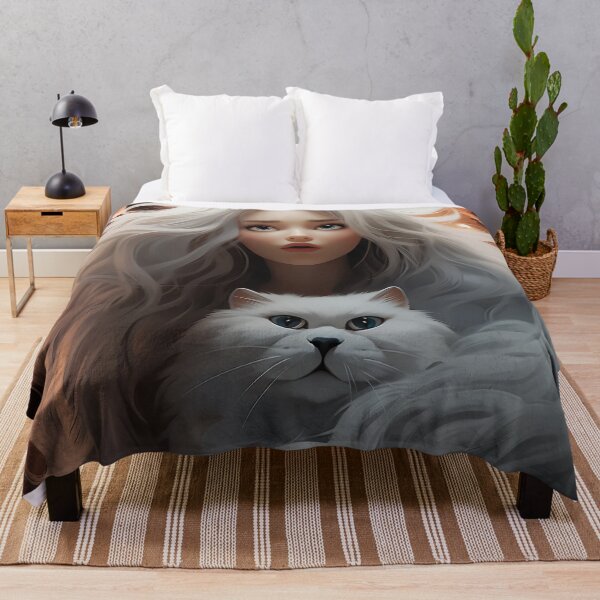 Item preview, Whispers of Elegance: A Captivating Portrait of a Graceful Woman and Her Majestic White Persian Companion designed and sold by oanaunciuleanu.