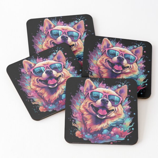 Item preview, SHIBA INU VAPORWAVE  designed and sold by CrittersHub.